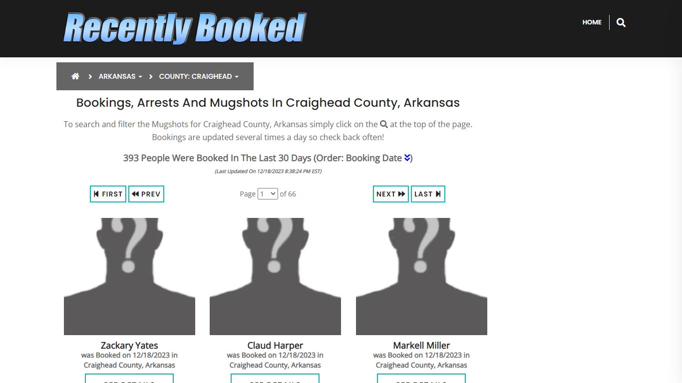 Bookings, Arrests and Mugshots in Craighead County, Arkansas